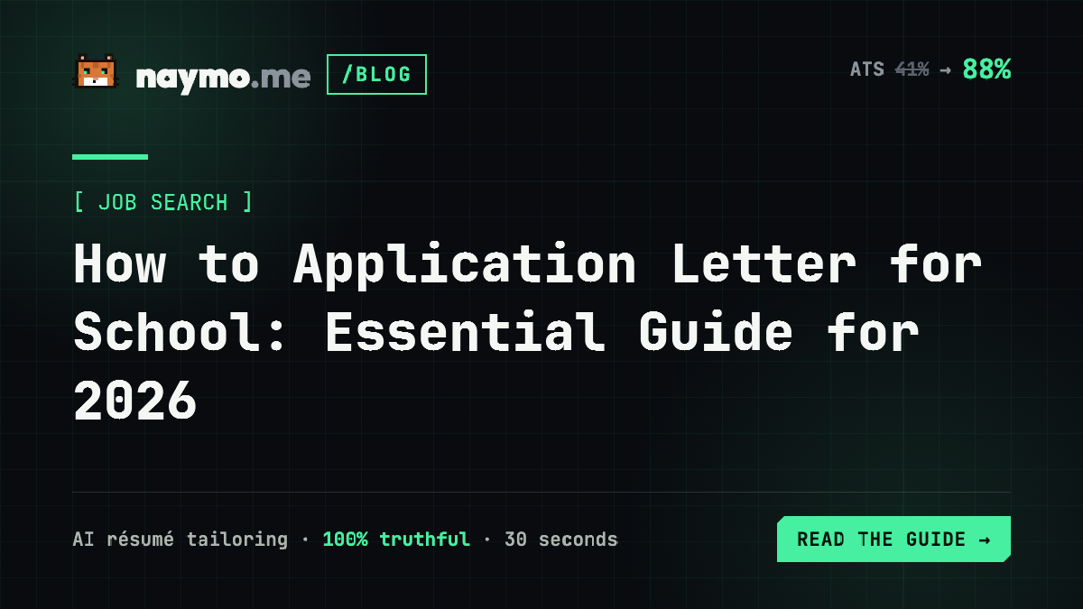 How to Application Letter for School: Essential Guide for 2026 — naymo.me guide