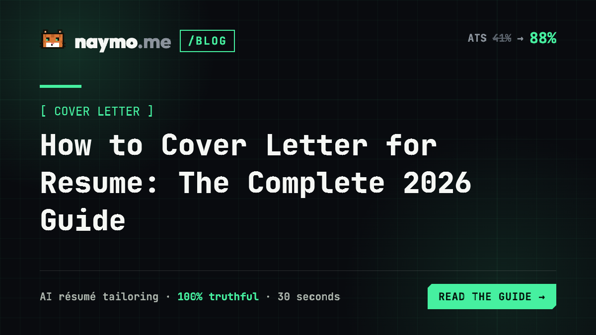 How to Cover Letter for Resume: The Complete 2026 Guide — naymo.me guide