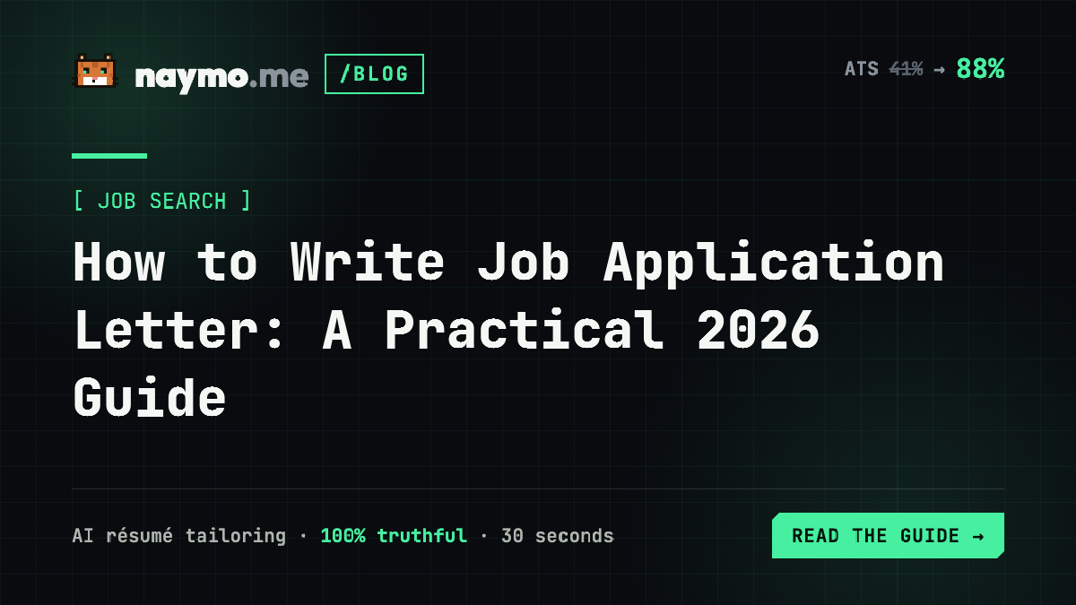 How to Write Job Application Letter: A Practical 2026 Guide — naymo.me guide